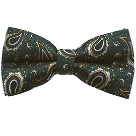 Green Paisley Bow Tie Bow Tie [Simple Wearing Type] BD275
