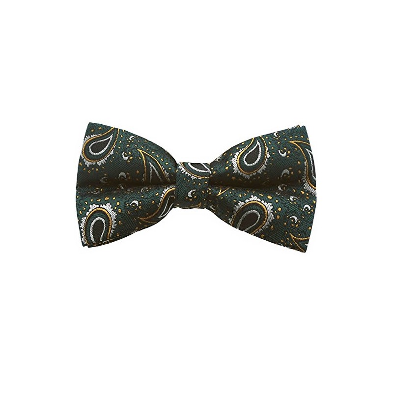 Green Paisley Bow Tie Bow Tie [Simple Wearing Type] BD275