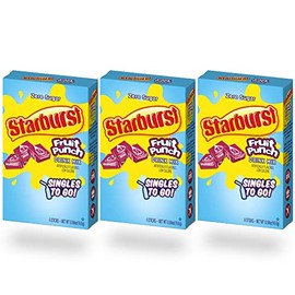 Starburst Singles To Go Zero Sugar Drink Mix, Fruit Punch,6 Count (Pack of 3)