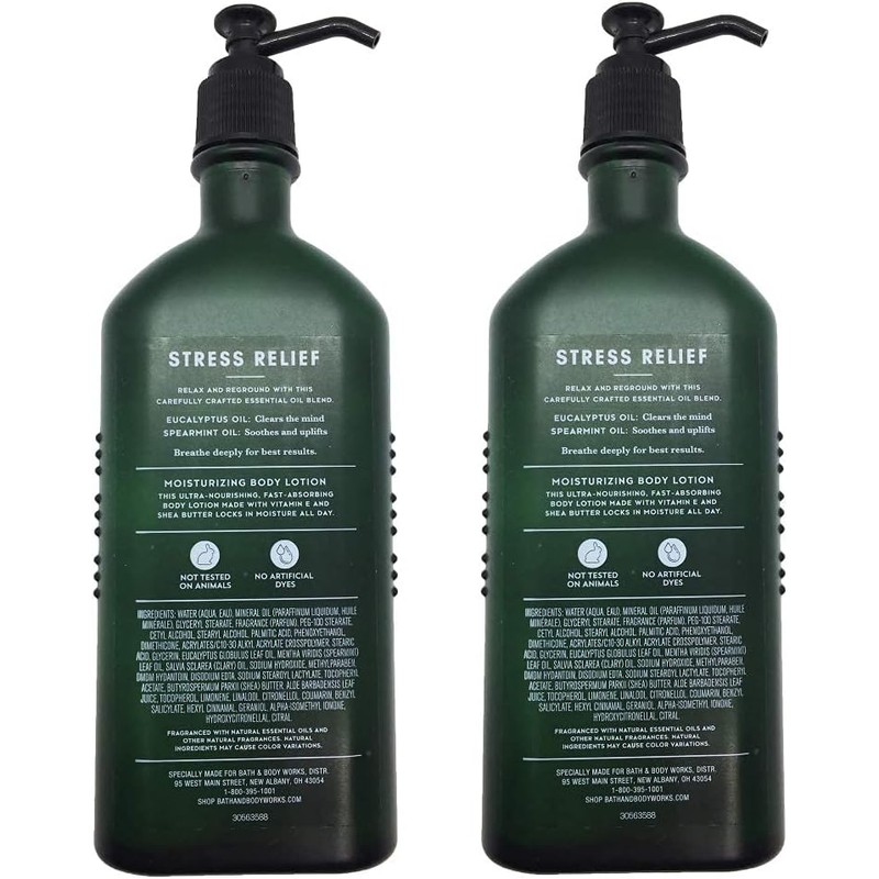 Bath and Body Works Aromatherapy Body Lotion Eucalyptus Spearmint (2-Pack),