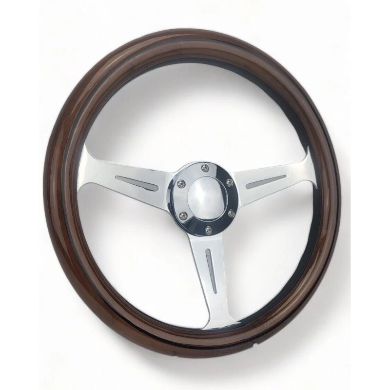 New World Motoring 14" Inch Classic Nostalgia Style Wood Grip
