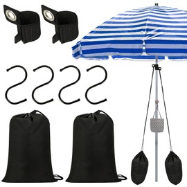 2 Pack Large Summer Beach Umbrella Sand Bags Portable Waterproof Canopy Weight Sandbag for Umbrella Legs Heavy Duty Sandbag Kits for Umbrella Base Instant Tent and Umbrella Weights