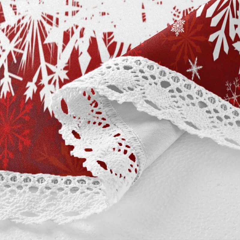 Mnsruu Christmas Round Tablecloths, Circular Table Cover Washable Polyester for