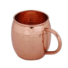 Rastogi handicrafts purecopper Tasse für Moscow Mules – Barrel 16 Oz – Bleifrei Kupfer gehämmert – Heavy Gauge – kein Innenfutter Lack beschichtet, Metall