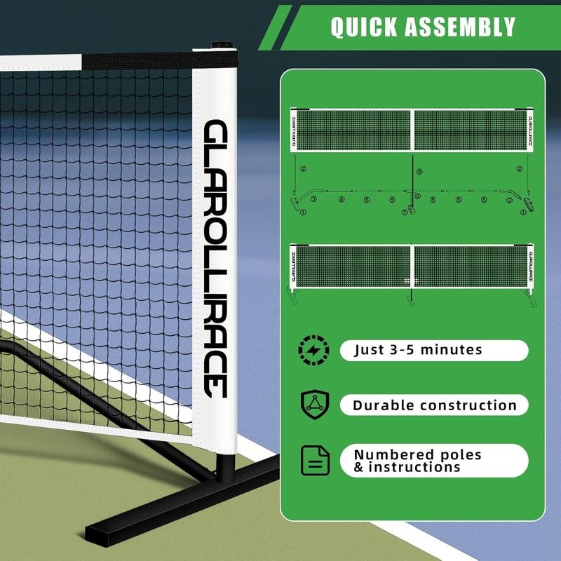 Regulation Size 22 FT Pickleball Net Set with Metal Frame