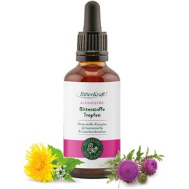 BitterKraft! Hildegard von Bingen Alcohol-free Organic Bitter Drops | High Dose Bitter Drops | 9 Exquisite Bitter Herbs for the Intestine & Digestion | 100% Natural (50 ml)