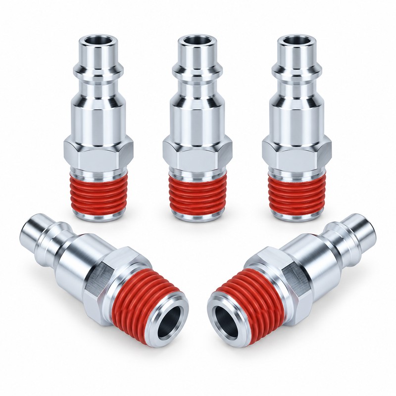 LEENKEA 5-Pack 1/4 Inch NPT Male Pneumatic Quick Connect Plugs