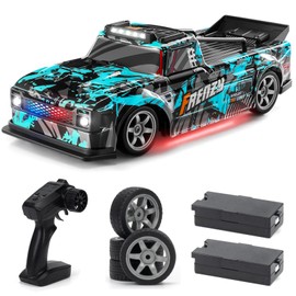 ACAMMZAR 1:16 RC Drift Car, 25KM/H 4WD High Speed Remote Control Cars for Kids, with LED Lights, Two Batteries, Extra Tires, Drift RC Cars for Adults