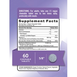 Nature's Truth Nature's Truth Elderberry Immune Complex | 60 Chewable Tablets | Plus Vitamin C & Zinc | Mixed Berry | Vegan, Non-GMO, & Gluten Free Supplement