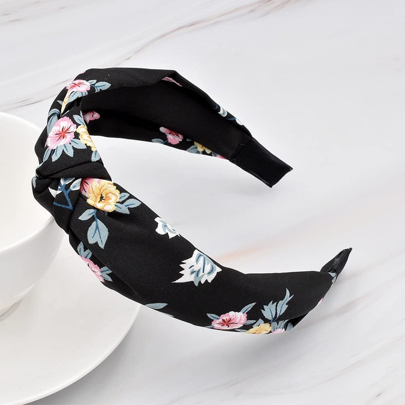 Headbands for Women Wide Solid Color Elastic 6 Packs Mixed