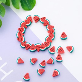100pcs Watermelon Polymer Clay 10mm Spacer Beads for Women Jewelry Making DIY Bracelet Necklace Earring Kit (Watermelon)