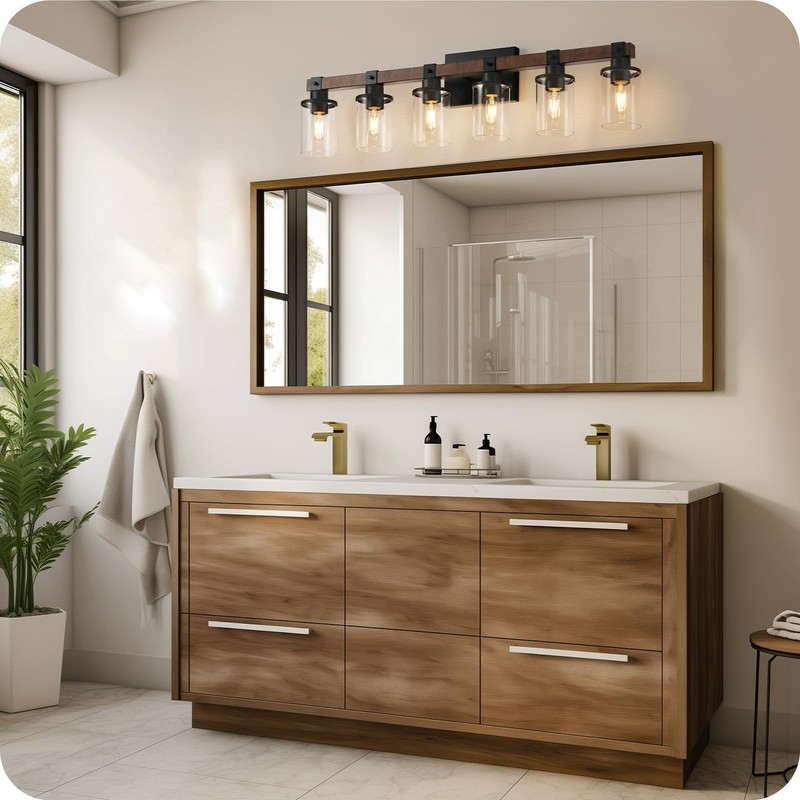 GOEBLESON 6-Light Bathroom Light Fixture, Vanity Lights for Bathroom with