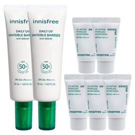 Innisfree Daily UV Moisture Barrier Sun Serum 50mL+ (Poreless Sunscreen 10mlx5 main product volume) / 이니스프리 데일리 유브이 수분장벽 선세럼 50mL+(포어리스 선스크린 10mlx5 본품용량)