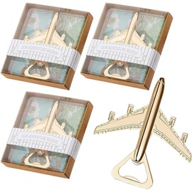 24PCS Airplane Bottle Opener for Wedding Favors Air Plane Travel Beer Bottle Openers for Guests,Party Souvenirs or Decorations (Gold1)