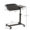 TigerDad Over Bed Table with Wheels Adjustable | Rolling Laptop