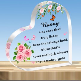 JMIMO Nanny Gifts Acrylic Plaque Nanny Gifts from Granddaughter Grandson Christmas Birthday Gifts for Nanny