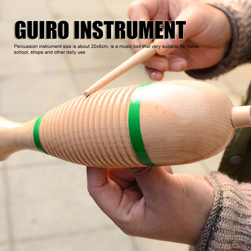 Fish Shaped Guiro Wooden Latin Percussion Musical Instruments with Rhythm