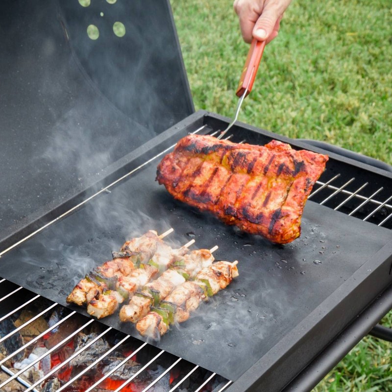 InnovaGoods Mat Non Stick Oven and BBQ Grill, Fiberglass, Black,