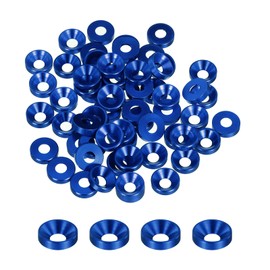 QUARKZMAN 60pcs M3 Countersunk Washers 10mm/0.39" Anodized Aluminum Alloy Head Gaskets for Screws RC/FPV/PC/Drone/Mechanical Accessories Model Part, Navy Blue
