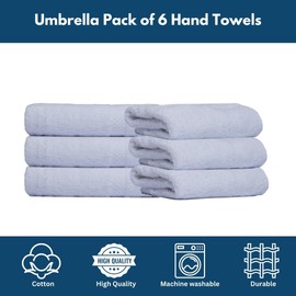 Ultra Soft & Thick Hand Towels - 6-Pack, 100% Combed Cotton, High Absorbency, Large 40 x 70 cm Hand Towels, Quick-Dry, Premium Hotel & Spa Quality, Ideal for Bathroom, Gym & Kitchen (White)