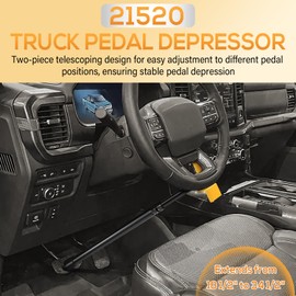 Yoursme 21520 Truck Pedal Depressor Extends from 18-1/2" to 34-1/2"， Depress and Hold Clutch Pedals and Brake Pedals in Position, Brake Pedal Depressor Tool Universal for Trucks & Large Vehicles