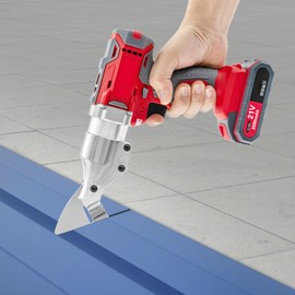 Electric Metal Scissors, 21V Cordless Tin Snips Metal Sheet Shear W/ 2 Batteries, Metal Shear Cutter for Cutting Sheet, Iron, Upholstery, Carpet, Leather, Cardboard