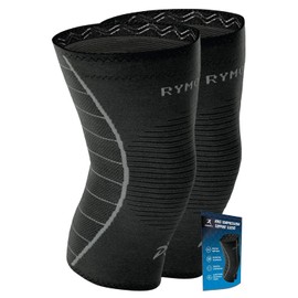 Rymora Knee Supports for Men and Women (Black) (Pair) (Extra Large) [XL]