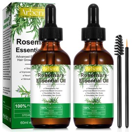 2 Pack Organic Rosemary Oil for Hair Growth,100% Pure Rosemary Essential Oil for Eyebrow and Eyelash Nourishes The Scalp
