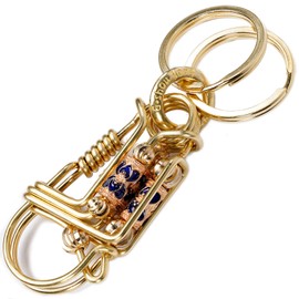 CMVFYL - Lindo clip de mosquetón, accesorios estéticos, llavero de gancho a presión, llavero hecho a mano, latón, dorado