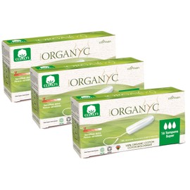 Organy c Tampon Super Tampon Made from 100% Organic Cotton, 16 Pieces (3 Pieces) Total 48 Pieces