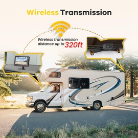 Hikity Wireless Backup Camera Monitor Kit, 4.3 Inch Rear View Camera IP68 Waterproof Night Vision, HD 1080P Display Screen for Car/Truck/Pickup/SUV/Van/RV