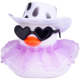 MuMyer Car Rubber Duck Ornament Cute White Duck Car Dashboard Decoration Accessories with Mini Hat Sunglasses and Skirt for Car Dashboard Decoration Accessories(W6)