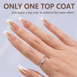 Misssix Misssix Deep French Gel Nail Tips, 150Pcs French Tip Press on Nails Long Square Brown, No Need to File 3 in 1 Tips Pre-lasting, Fake Nails for Nail Art DIY 15 Sizes