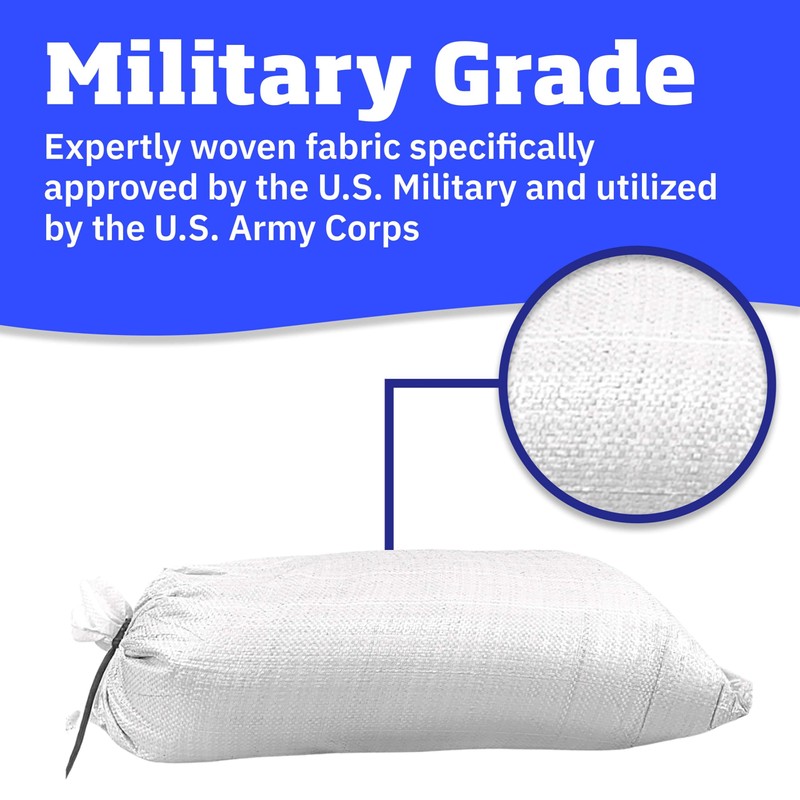 DURASACK Heavy Duty Sand Bags with Tie Strings Empty Woven