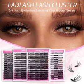 Eyelashes, Individual, Cluster for Eyelash Extension, 40P, 0.07, D-curl, Mixed, 8-16mm, Individual Cluster Artificial Eyelashes, Eyelashes for Beginners
