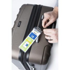 HOPEVILLE Luggage Tags and Extendable Lanyard Lenyards for Cruises, Pack of 4 Slim Waterproof PVC Luggage Tags with Metal Ring and 2 Pieces High Quality Lenyards for Cabin Map