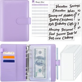 Sooez Budget Binder with Zipper Cash Envelopes & Expense Sheets for Budgeting and Saving Money, Money Organizer for Cash with Category Labels, Money Saving Binder Cash Wallet Envelope