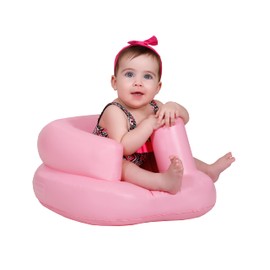Kids Inflatable Mini Sofa, Animal Cartoon Seat, Portable Air soft (Pink)