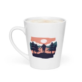 CW Collectibles and Antiques Mountain Hiking, Forest Scene, Latte mug