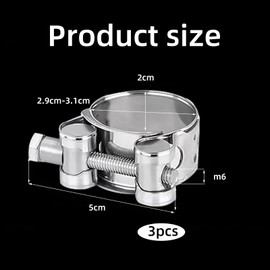Pack of 3 Joint Bolt Clamps Stainless Steel Clamping Range 29-31 mm Adjustable Clamping Jaw Clamps Silver Smooth Outer Surface Pipe Clamp for Marine and Motorcycle Exhaust Construction Truck