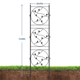 4 PCS 21x72 Inch Black Metal Garden Trellis, Rustproof Plant Support for Climbing Roses, Vines, Vegetables & Flowers, Outdoor/Indoor Trellis for Potted Plants, Houseplants & Patio Gardening