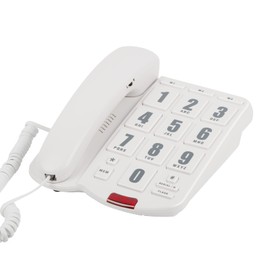 Uvital Big Button Telephone with Loud volume, Landline Phone Support Adjustable Volume and One-Touch Speed Dials, Multifunctional Corded Telephone for Seniors, Home and Front Desk(White)