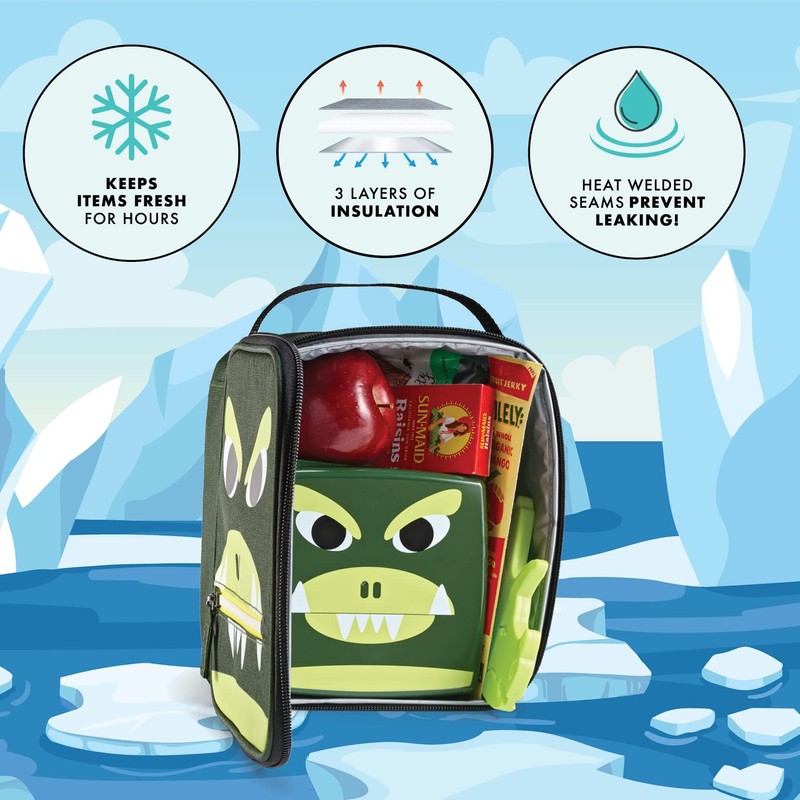 Fit & Fresh Dinosaur Lunch Box, Polyester, Unisex, 3+