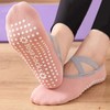 Non-slip Ribbon Toe Socks for Yoga Pilates Home Training Ribbon Toe Socks Deep Pink 3ea