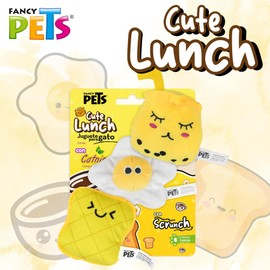Fancy Pets 3 Pack Juguete para Gato Desayuno con Catnip y Sonido Scratch, Peluches Interactivos para Estimulación y Entretenimiento