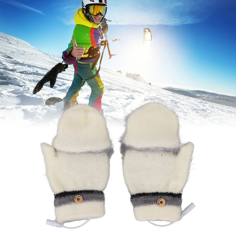 Electric USB Heated Gloves Double Side Heating Keep Warm Fingerless