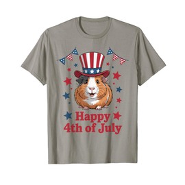 Happy 4th of July Patriotic Guinea Pig Lovers Fireworks T-Shirt