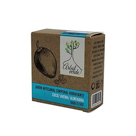 Árbol Verde Jabón Artesanal Corporal Hidratante, Coco Avena y Almendra, 100 gr                                                                        