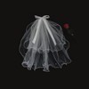 Double Bow Pearl Veil，Two Tier Wedding Veil Bridal Tulle Veils