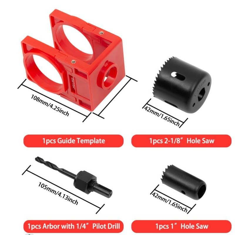 RMXANL Door Lock Installation Kit Including Hole Saws Door Jig